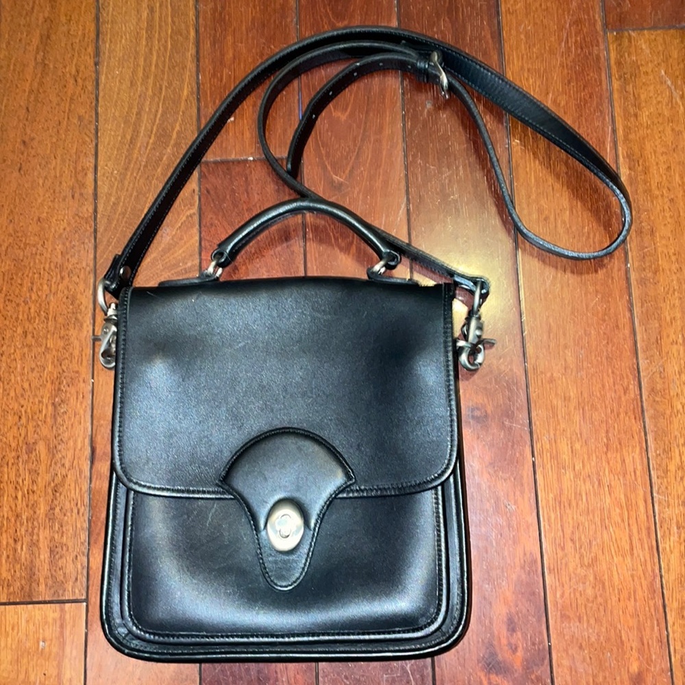 Kirkland Signature Black Leather Satchel Bag (Genuine Leather)